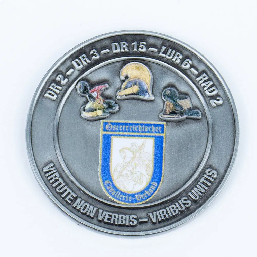 Custom Gold Plated &amp; Sandblasted Finish Military Army Challenge Coin