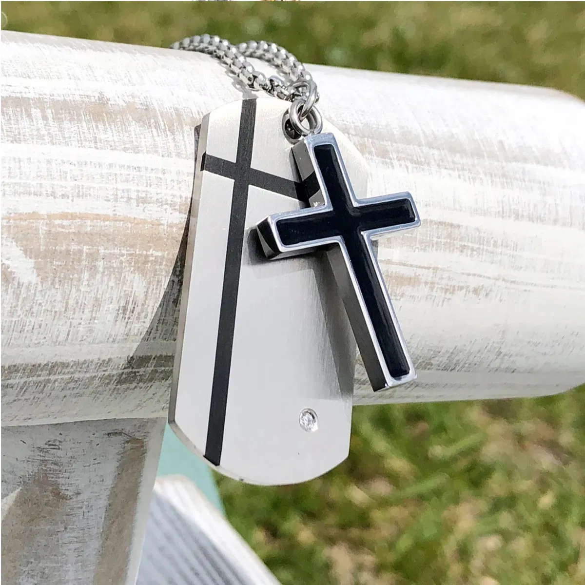 High Quality Metal Stainless Steel Custom Laser Dog Tag Blank ID Name Tag Dog Tag Necklace Dogtag for Engraving