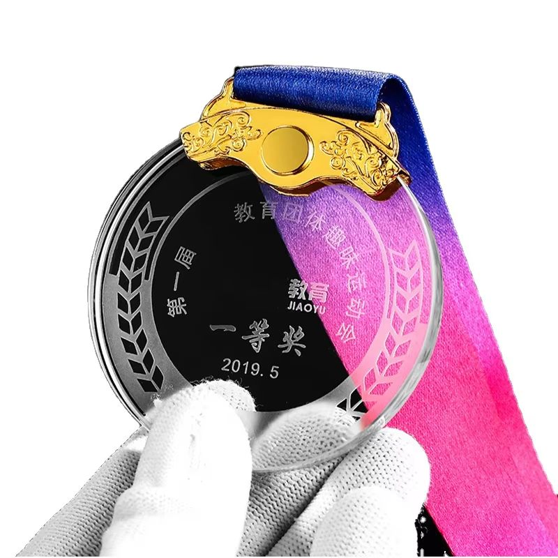 Manufacture Custom Sport Souvenir Award Sublimate Blank Glass Plexy Acrylic Crystal Medal Medallion