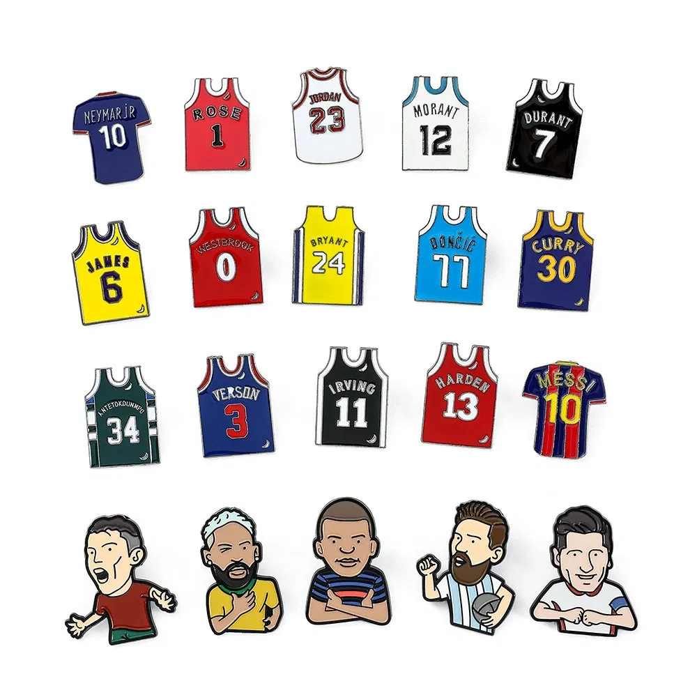 Custom Metal Enamel Lapel Badge Pin for Sport Style Basketball Jersey Soccer Players