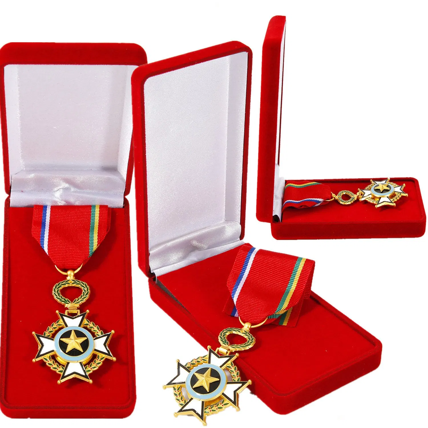 Sports Gold Award Marathon Cycling Running Finisher Souvenir Championship Medalla Commemorative Military Record Honor Badge Medals with Box