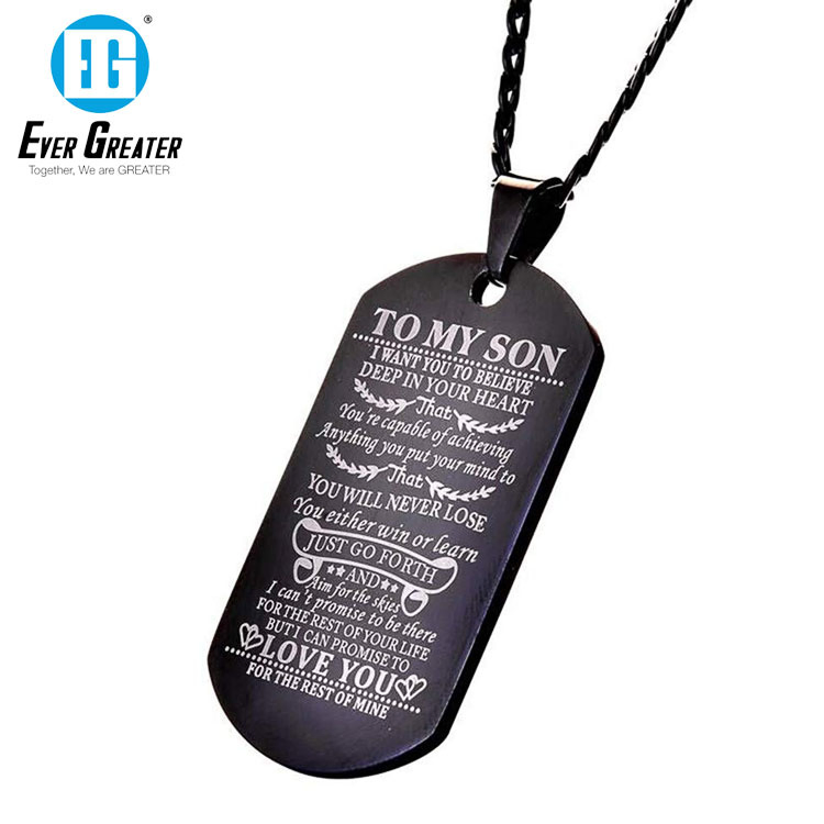 Customization Men Dog Tag Necklace Engraved Stainless Steel Dog Tags Pendant