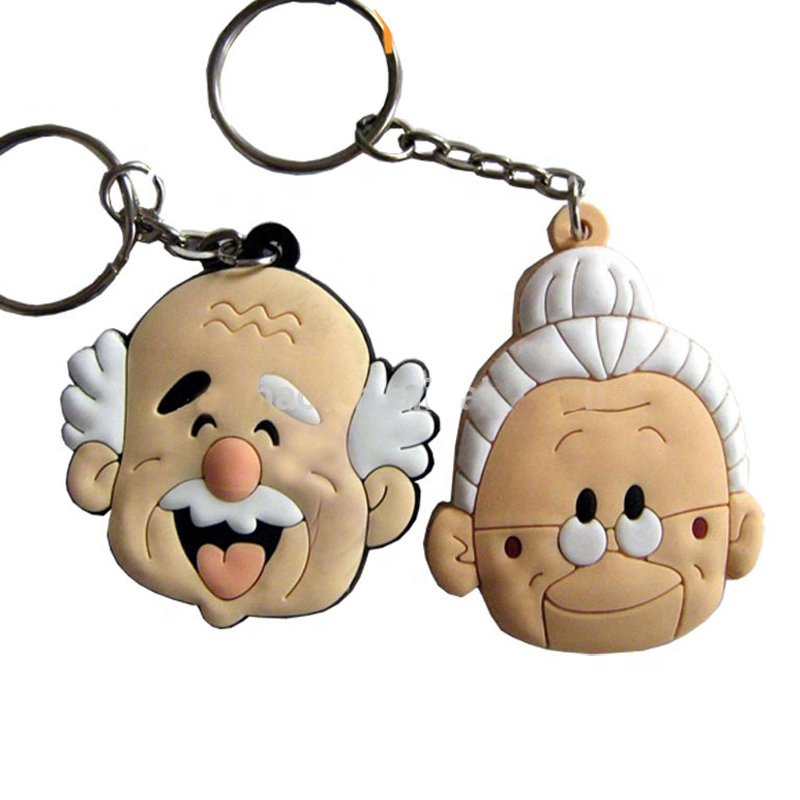 Promotional Metal Custom PVC Logo Personalized 3D Cute Key Holder Key Ring