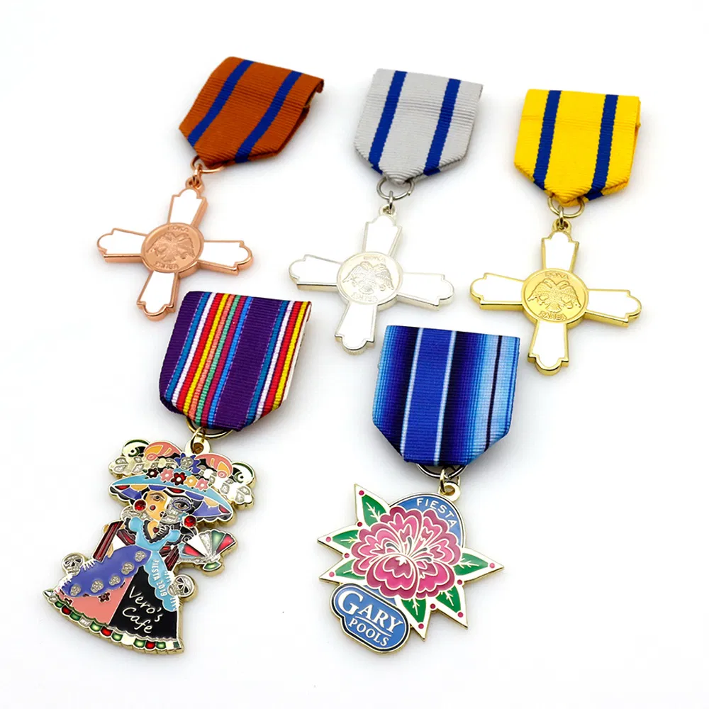 Factory Supply Custom Metal Brass Stamping 3D Logo Festival Souvenir Award Conmemorativa Dragon Boat Badge Honor Medal