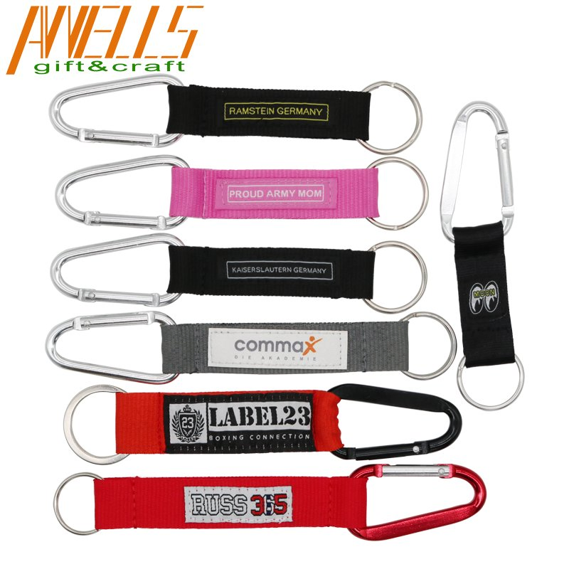 Custom Printed Carabiner Lanyard Short Lanyard with Black Metal Buckle