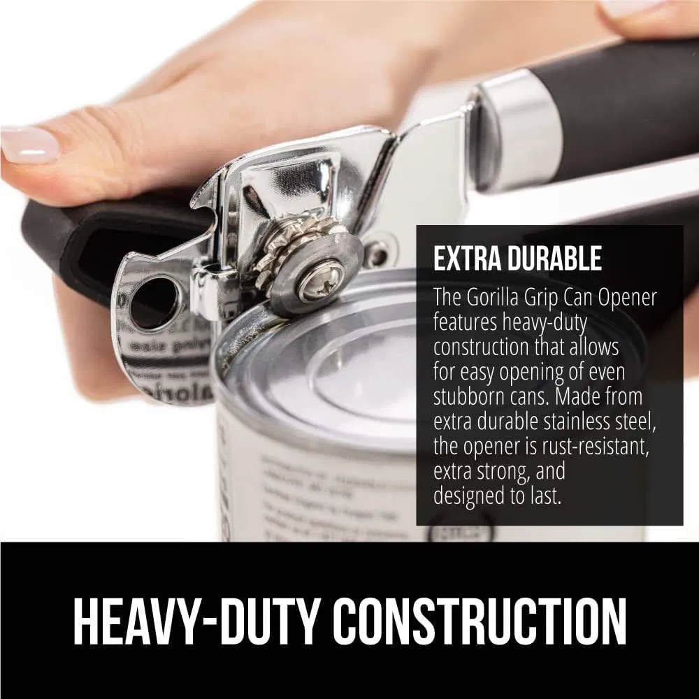 Stainless Steel Can Opener: Multi-Function Design with Bottle Opener &amp; Ergonomic Grip
