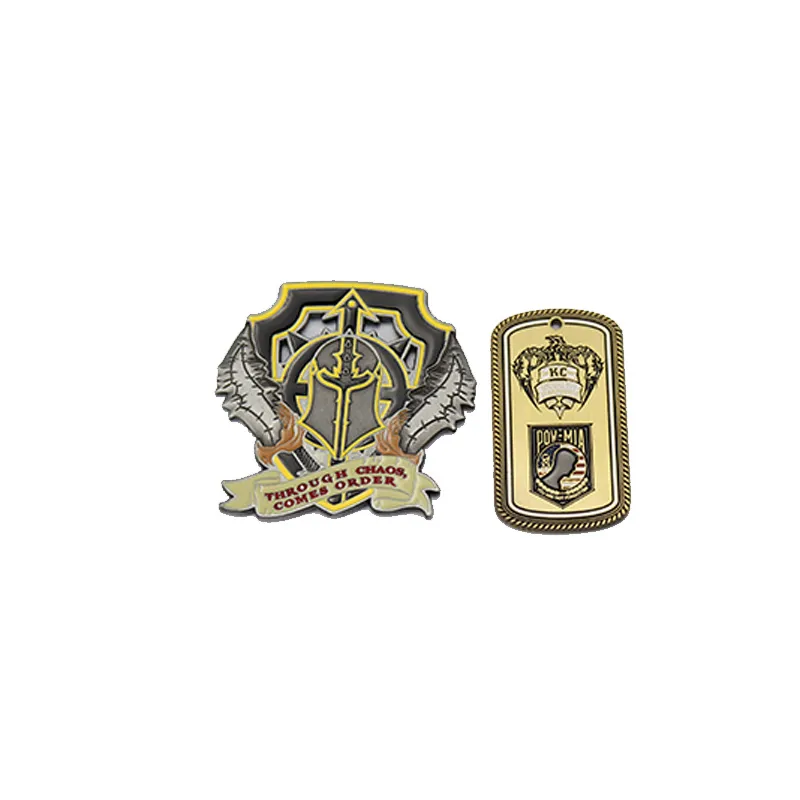 3D Antique Gold Challenge Coin