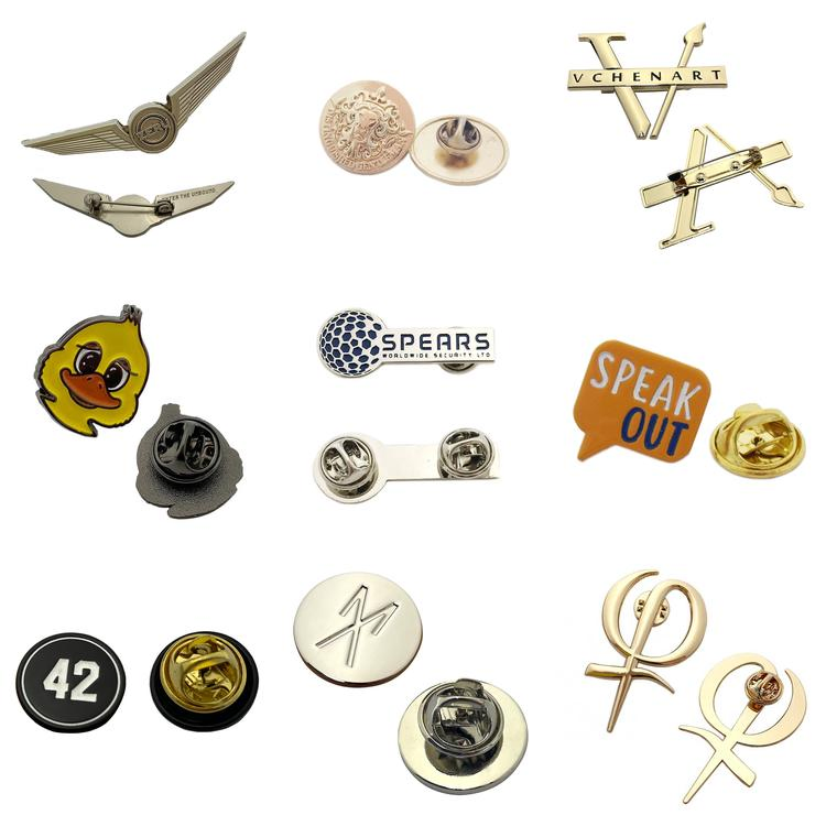 Luxury Logo Custom Name Metal Lapel Button Clothing Fastening Pin Badges
