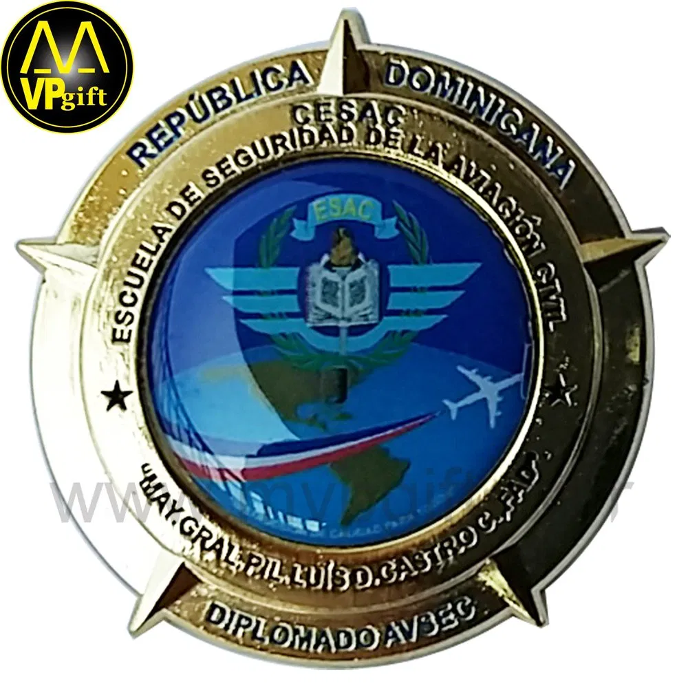 China Custom Craft Personalized Sublimation Gift Logo Military Car Security Officer Enamel Lapel Pin Name Football Magnetic Metal Police Badges with Wallet