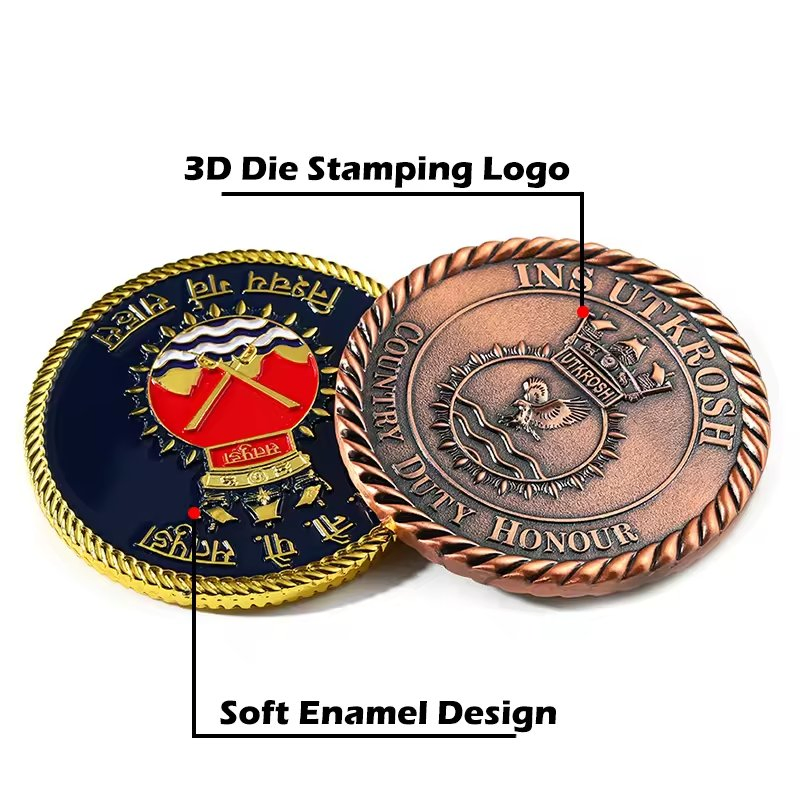 Wholesale Souvenir Coin Brass Gold Silver Challenge Coin Custom Design 3D Zinc Alloy Metal Soft Hard Enamel Commemorative Coin