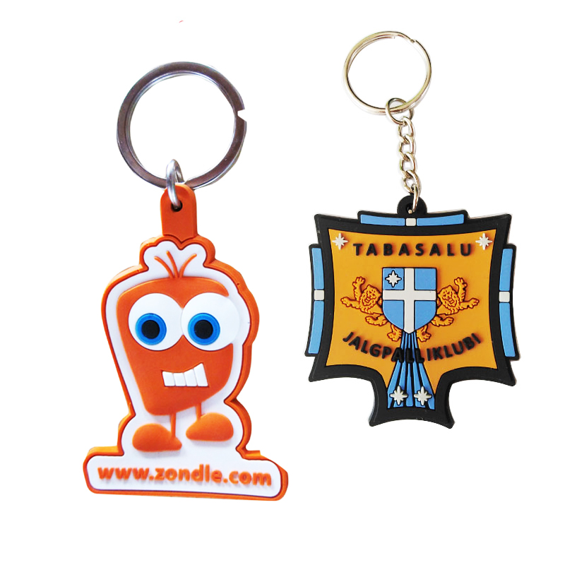 Promotional Metal Custom PVC Logo Personalized 3D Cute Key Holder Key Ring