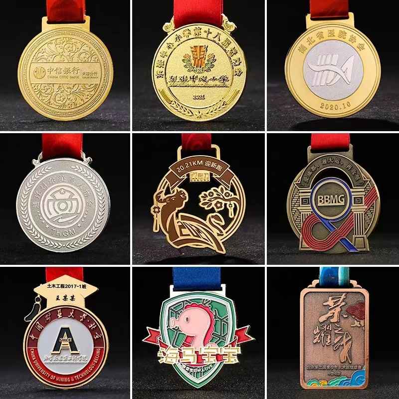 Wholesale Customized Awards Souvenir Metal Sports Trophy Zinc Alloy Sport Running Marathon Swimming Taekwondo Metal Medal