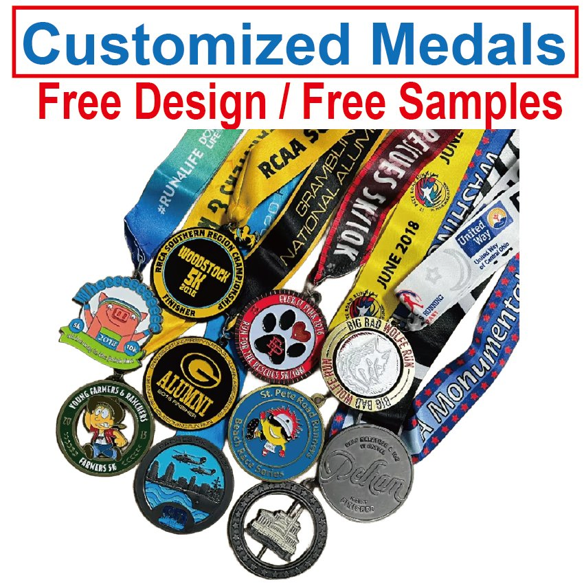 Custom Any Shape Running Medal for Marathon Race Winner Souvenir Award