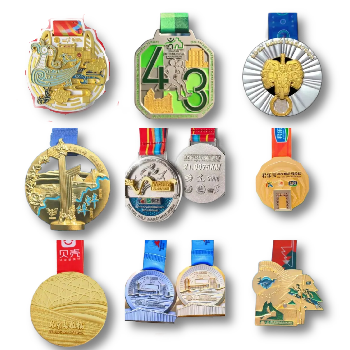 Factory Custom Enamel Metal Sport Award Medal Medallion Running Race Gold Medals Souvenir