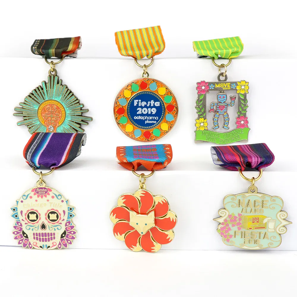 Factory Supply Custom Metal Brass Stamping 3D Logo Festival Souvenir Award Conmemorativa Dragon Boat Badge Honor Medal