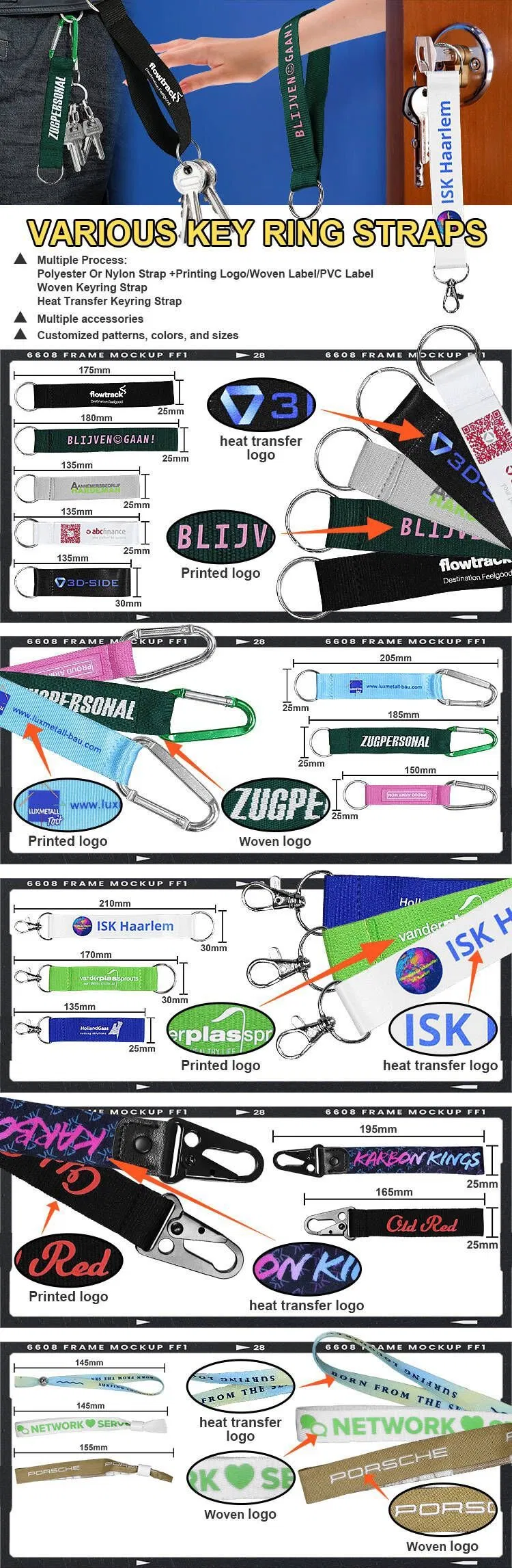 Carabiner Short Strap Lanyards