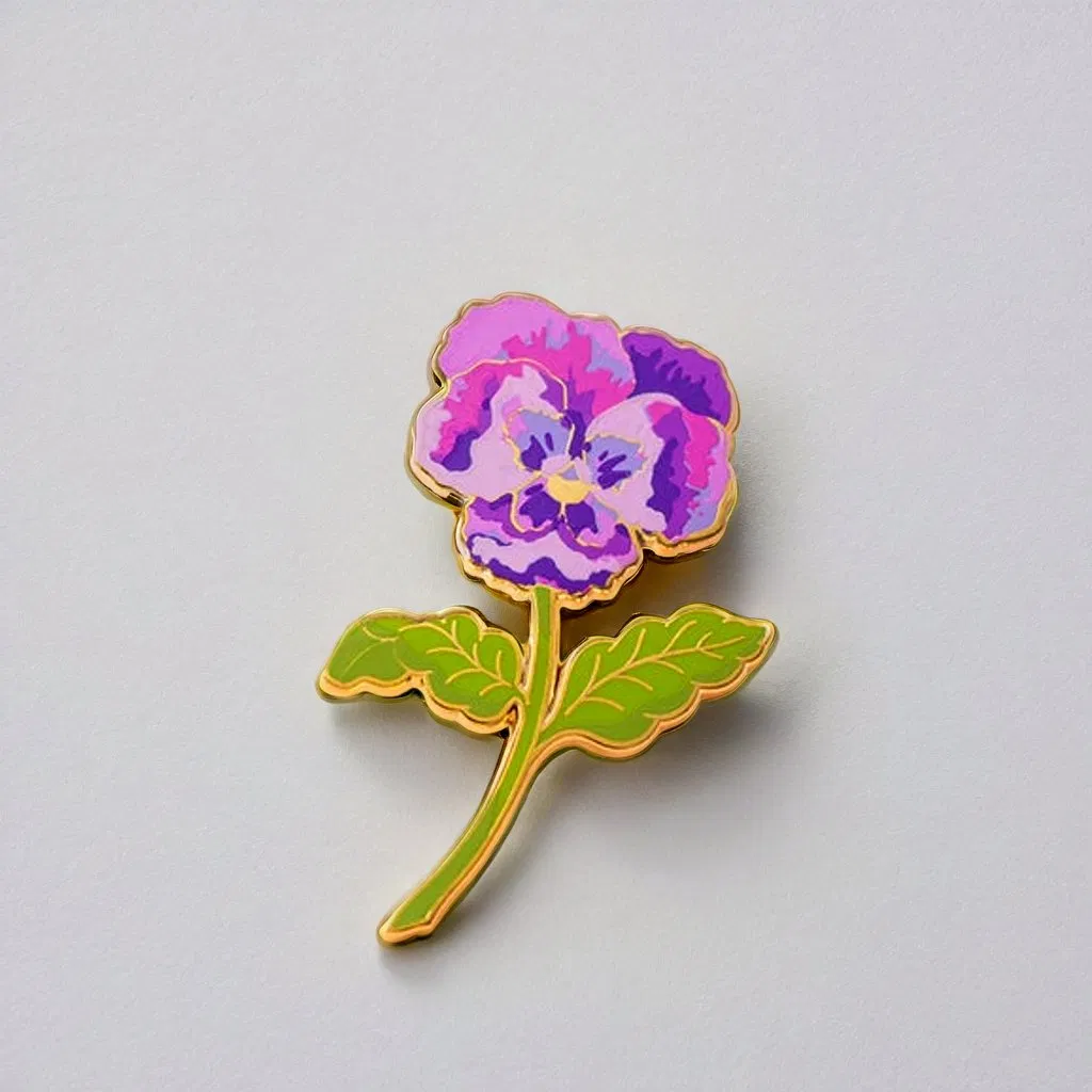 Wholesale Custom Design Logo Metal Rose Flower Hard Soft Enamel Lapel Pin UV Printed Brooch Badge Clothes Hat Craft Gift