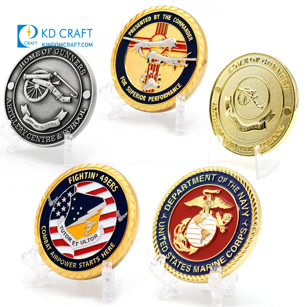 Coin Maker No Minimum Blank Metal 3D Brass Soft Hard Enamel Veteran Country Flag Antique Gold Custom Challenge Coin