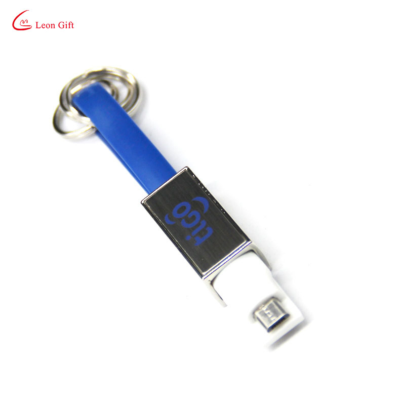 Promotional Custom Logo Fashion Color Leather Metal Keychain