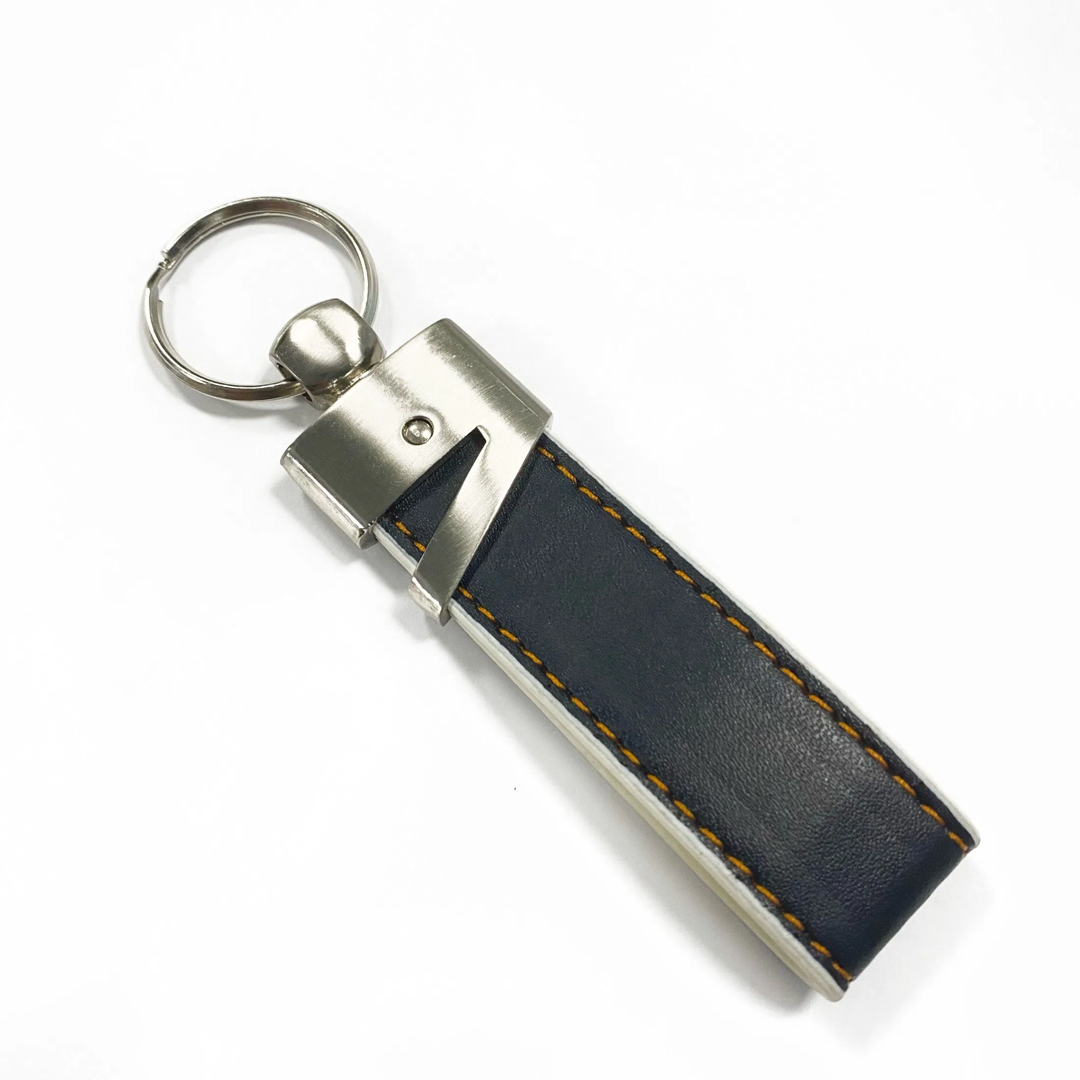 Custom Metal Promotional Gift Engrave Logo Car PU Leather Keychains