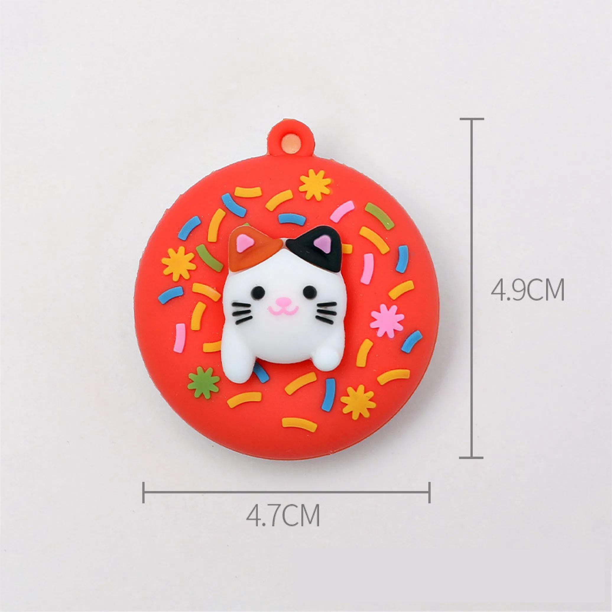 Custom 3D Soft PVC Keychain Waterproof Christmas Key Chain Silicone Keyring Soft Rubber Embossed Print Emblem Metal Customized Donut Keychain