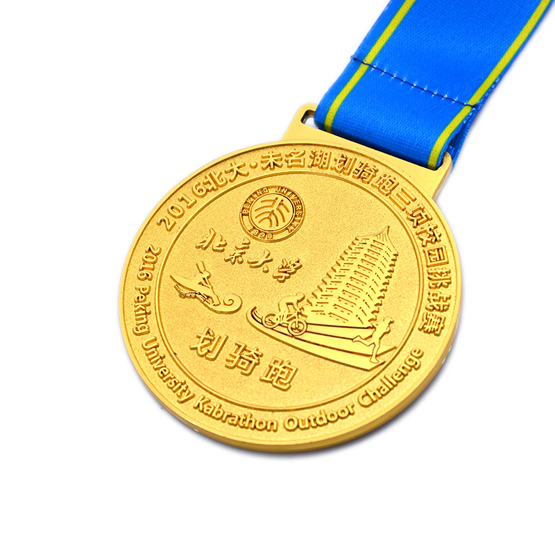 China Factory Custom Made Antique Brass Plated Metal Alloy 3D Human Figure Portrait Craft Commemorative Souvenir Medallion Customized Blue Ribbon Medal Trophy