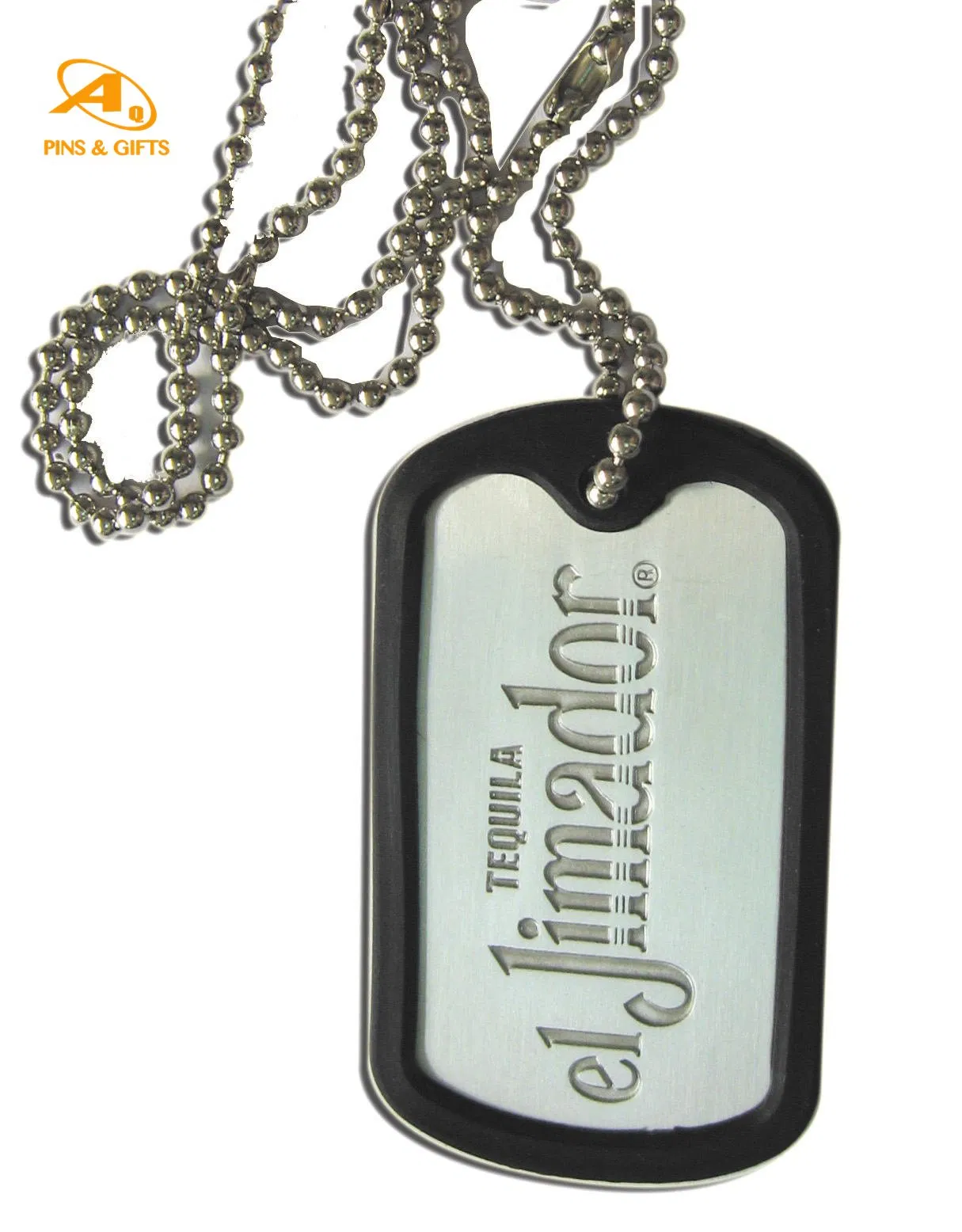 Shiny Nickle Plating for Machine Metal Ball Chain Xvideos Anodized in Bone Shape Silicone Rubber Ring Stainless Steel Dog Tag