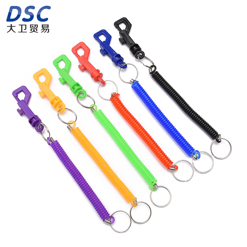 Plastic Spring Key Chain Rope Telephone Line Anti-Theft Elastic Rope Plastic Spring Ring