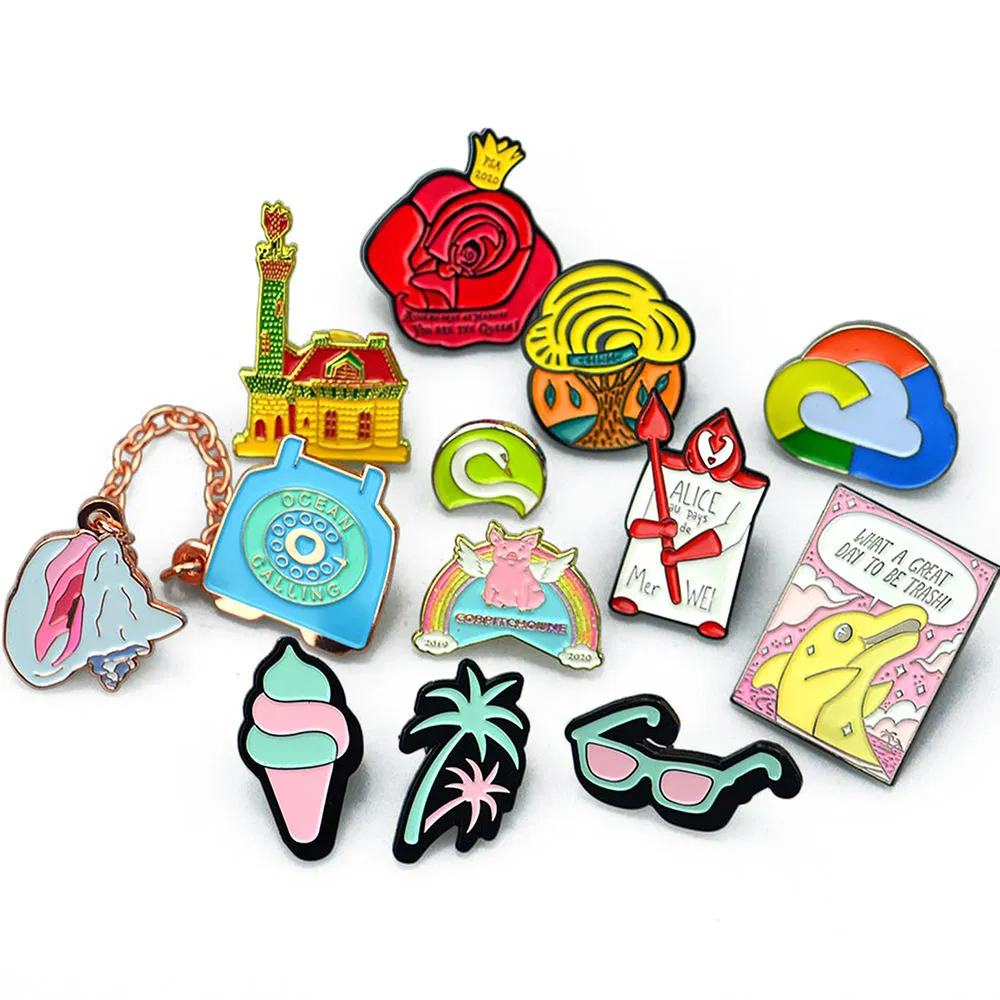 Wholesale Soft Hard Enamel Pin Souvenir Promotional Gift School Religious Metal Badge Kpop Security Cute Animal Anime Lgbt Gay Sports Custom Lapel Pins