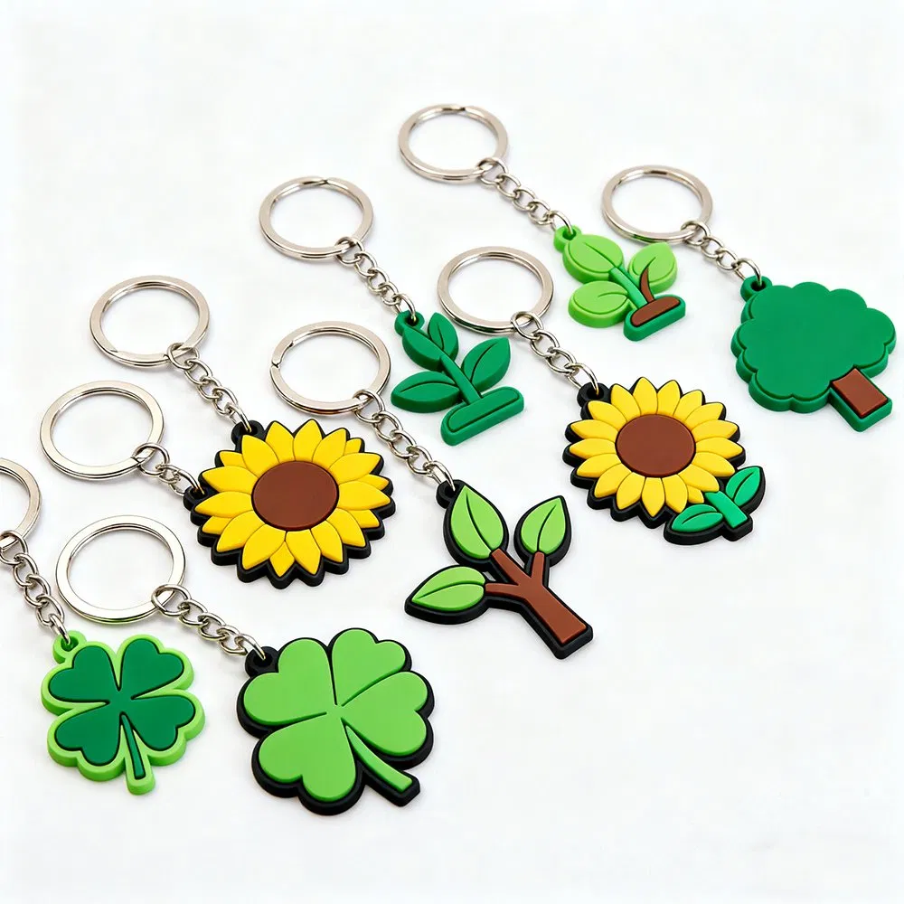 Popular Rubber Keychain Soft PVC Custom Embossed 3D Logo Colorful