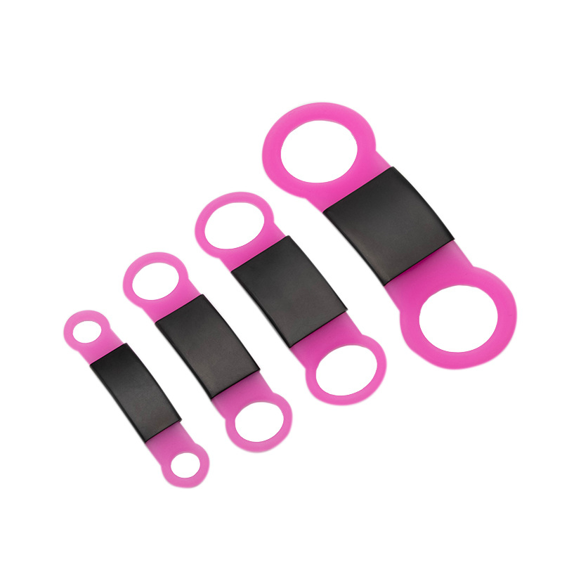 Dog ID Tag Silicone Slider Collar Tag Stainless Steel Plate &amp; Silicone Rubber Pet ID Name Tags