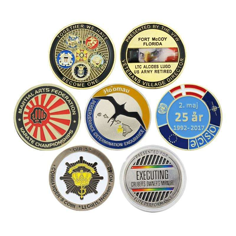 Wholesale Cheap Blank Metal 3D Logo Enamel Gold Silver Antique Plated Custom Challenge Coin