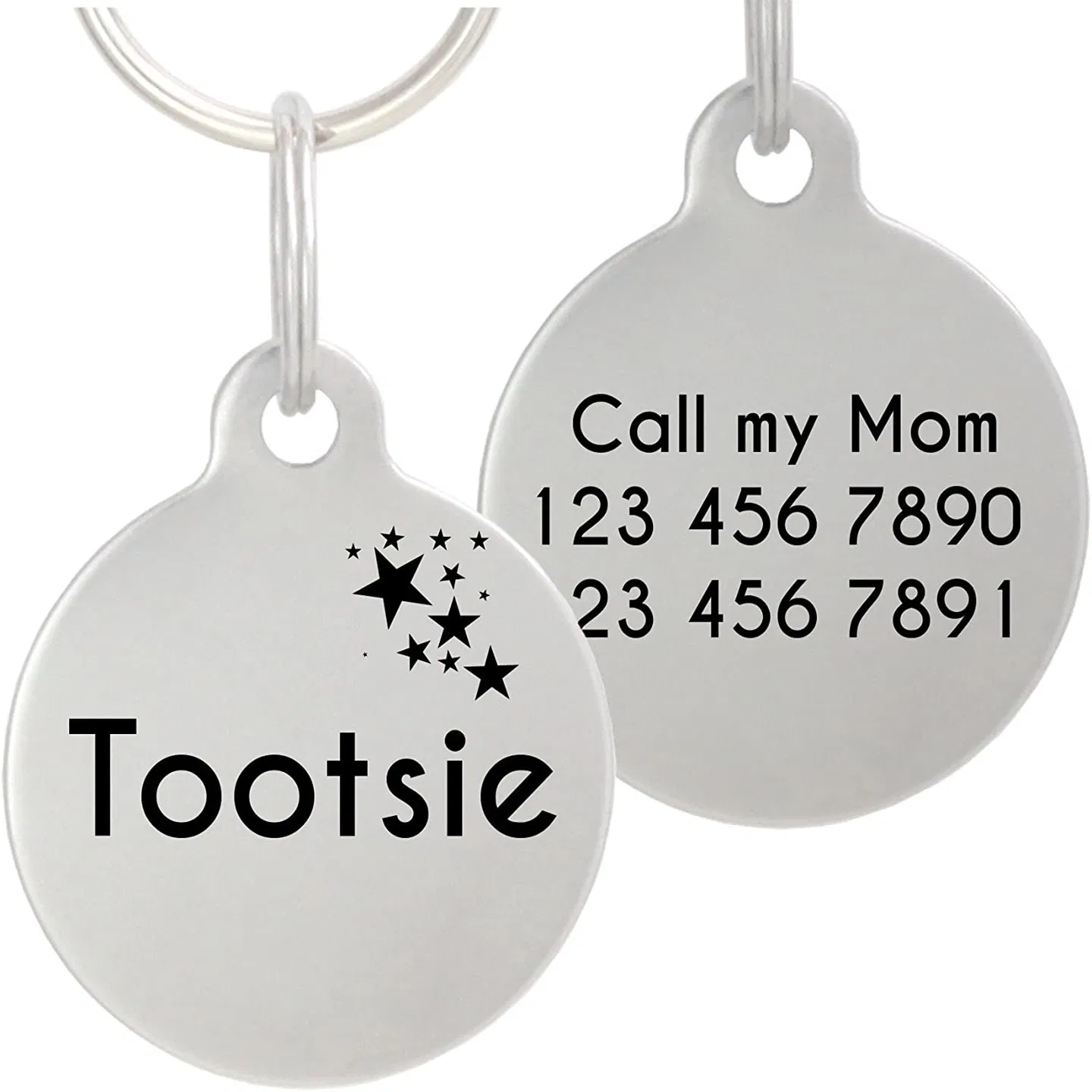 Funny Pet Dog Tag Keychain for Cats Dogs ID Tag Owner Personalized