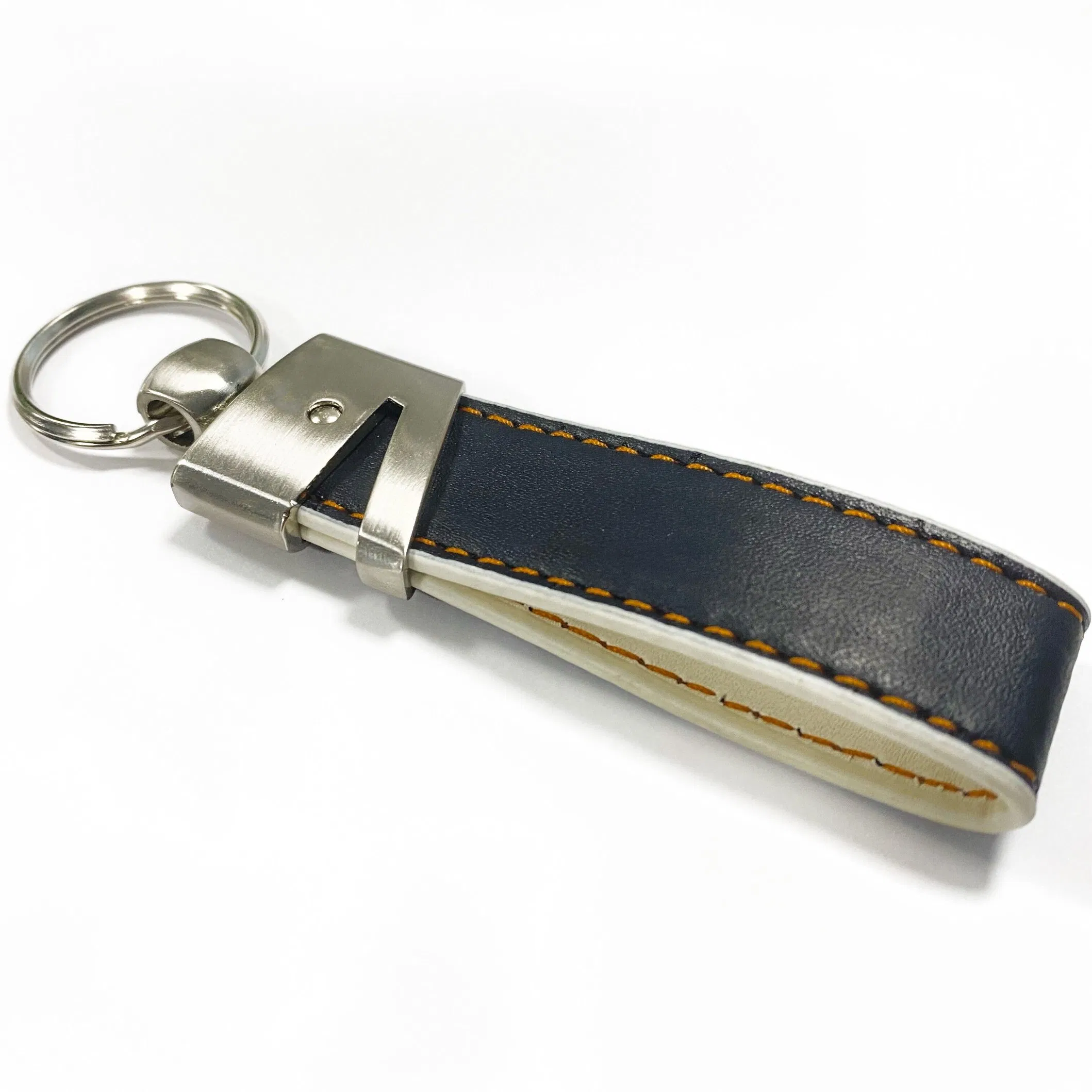 Custom Metal Promotional Gift Engrave Logo Car PU Leather Keychains