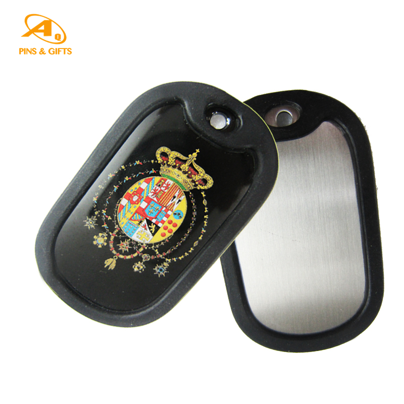 Shiny Nickle Plating for Machine Metal Ball Chain Xvideos Anodized in Bone Shape Silicone Rubber Ring Stainless Steel Dog Tag