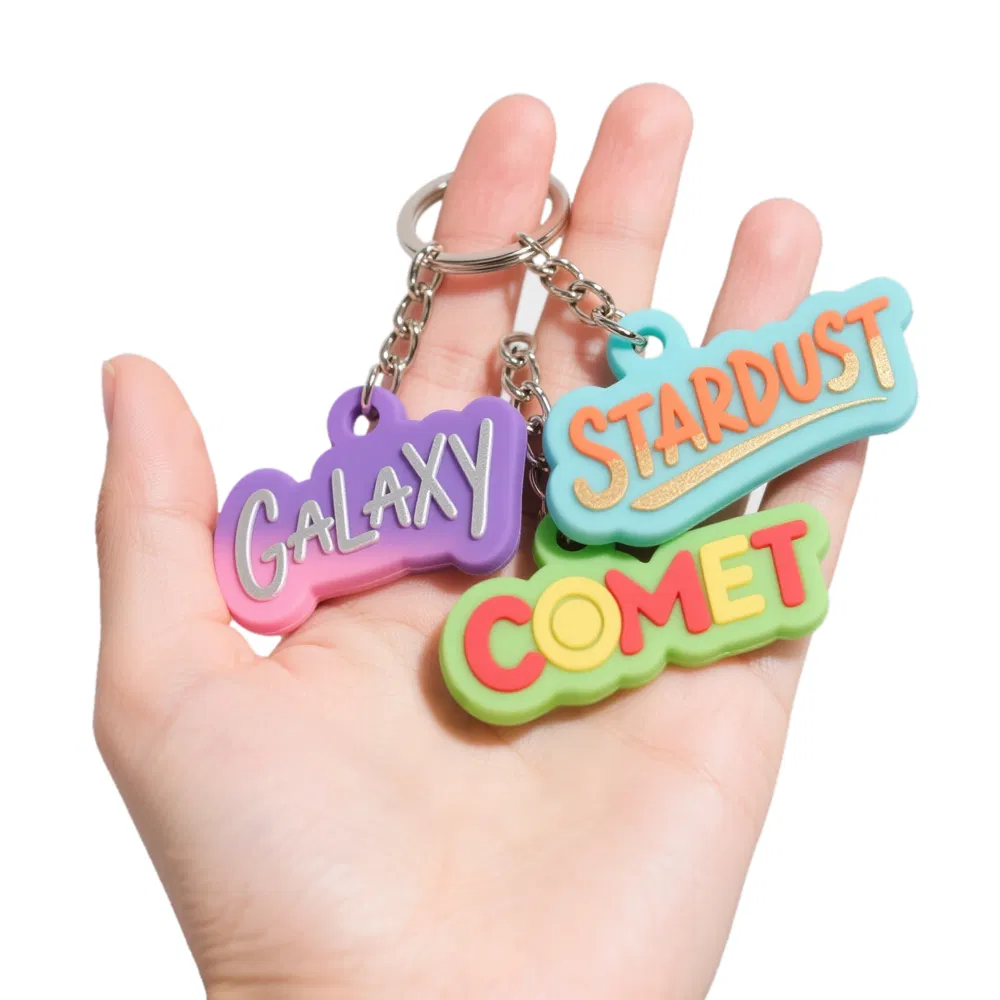 Factory No Minimum Anime Keychain 2D Embossed Personalized Design Soft Custom 3D Letter PVC Rubber Keychain