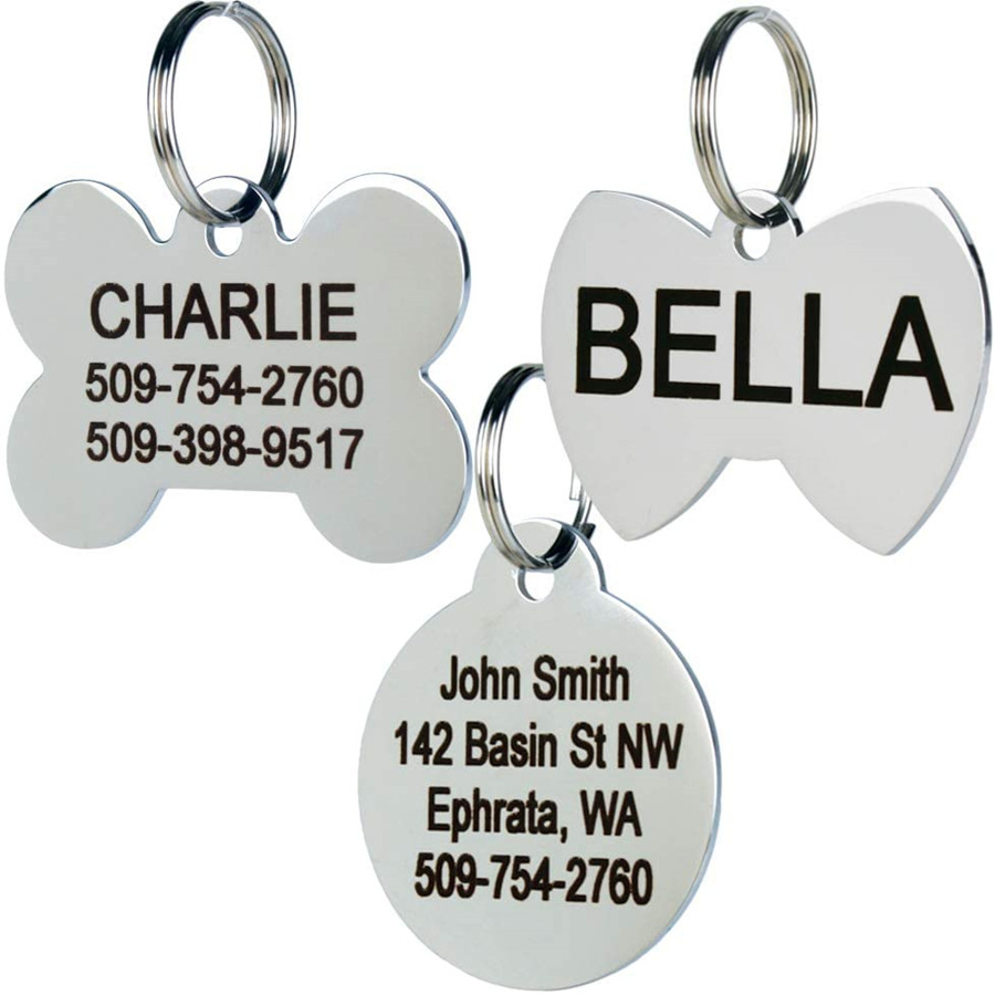 Funny Pet Dog Tag Keychain for Cats Dogs ID Tag Owner Personalized