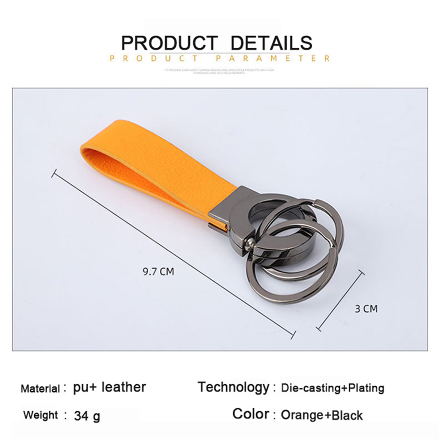 Wholesale Promotional Gifts PU Leather Metal Keychain Logo Sublimation Blanks Key Chain Ring Luxury Car Custom Leather Keychain