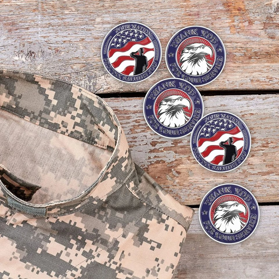 Factory Metal Coin No Minimum Custom Thank You for Your Service Challenge Coins