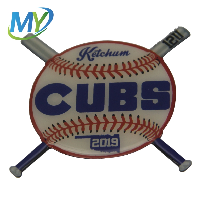 Factory Custom Metal Crafts Customized Cheap Offset Printed Stainless Steel Sports Baseball Topic Lapel Pin Badge