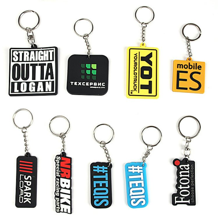 Custom Keychains Soft PVC Rubber Fruit Logo Embossed Sneaker 3D 2D Keychain