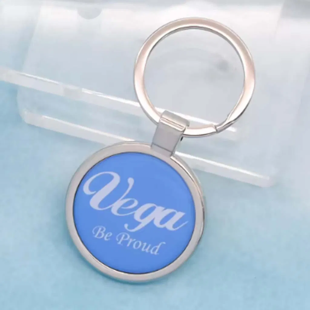 Clear Epoxy Coated Metal Keyring Blanks for 3D Photo Sublimation Printing