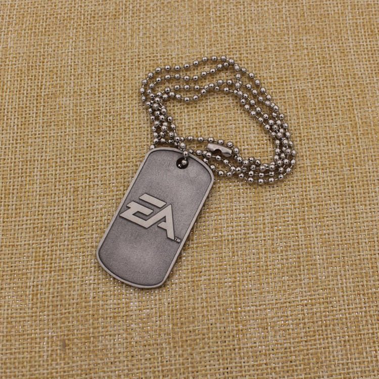 Wholesale Stainless Steel Blank Dog Name Tag, Metal Dog ID Tag Chain, Custom Dog Tag with Ball Chain for Necklace