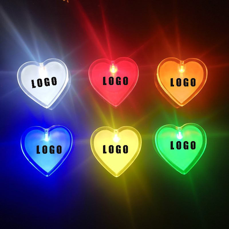 OEM Custom Logo Printing Promotion Pin Brooch Customized LED Name Badge LED Flashing Christmas Pins for Promotional Gift