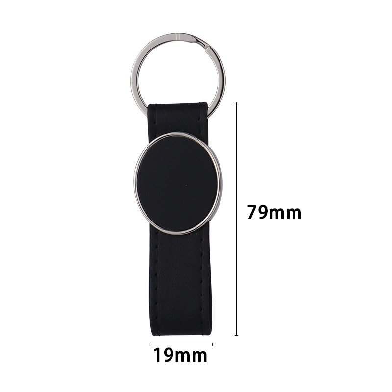 Wholesale PU Leather Keychain Laser Logo Blank Keyring Car Gift Metal Keychain