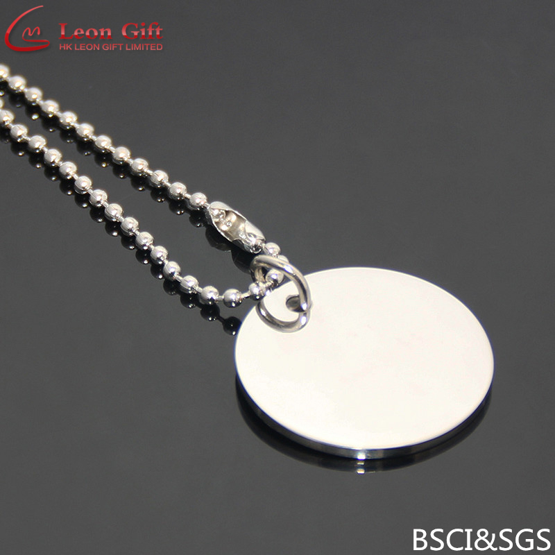 Wholesale Stainless Steel High Quality Polished Blank Necklace Dog Tag
