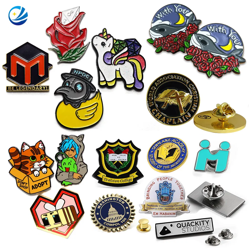 Wholesale Soft Hard Enamel Pin Souvenir Promotional Gift School Religious Metal Badge Kpop Security Cute Animal Anime Lgbt Gay Sports Custom Lapel Pins