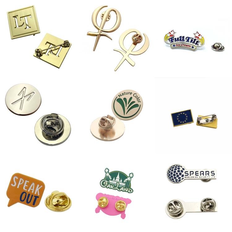 Luxury Logo Custom Name Metal Lapel Button Clothing Fastening Pin Badges