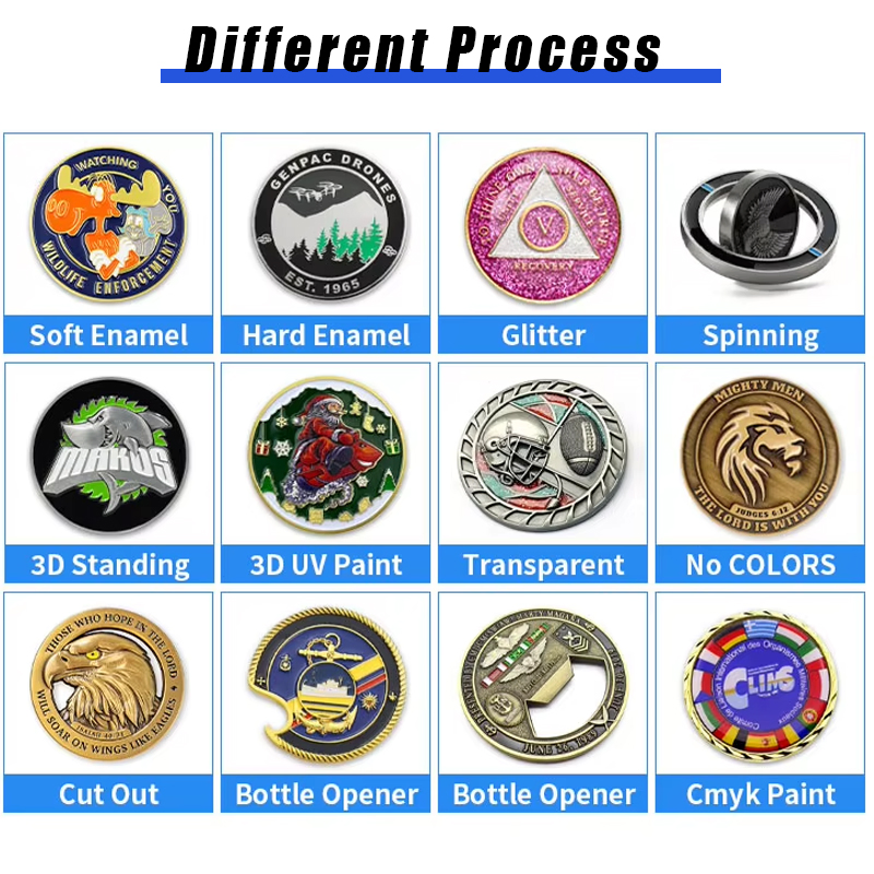 Wholesale Zinc Alloy Laser Engrave Hard Enamel Old Copper Brass Blank 3D Gold Souvenir Commemorative Metal Custom Challenge Coin