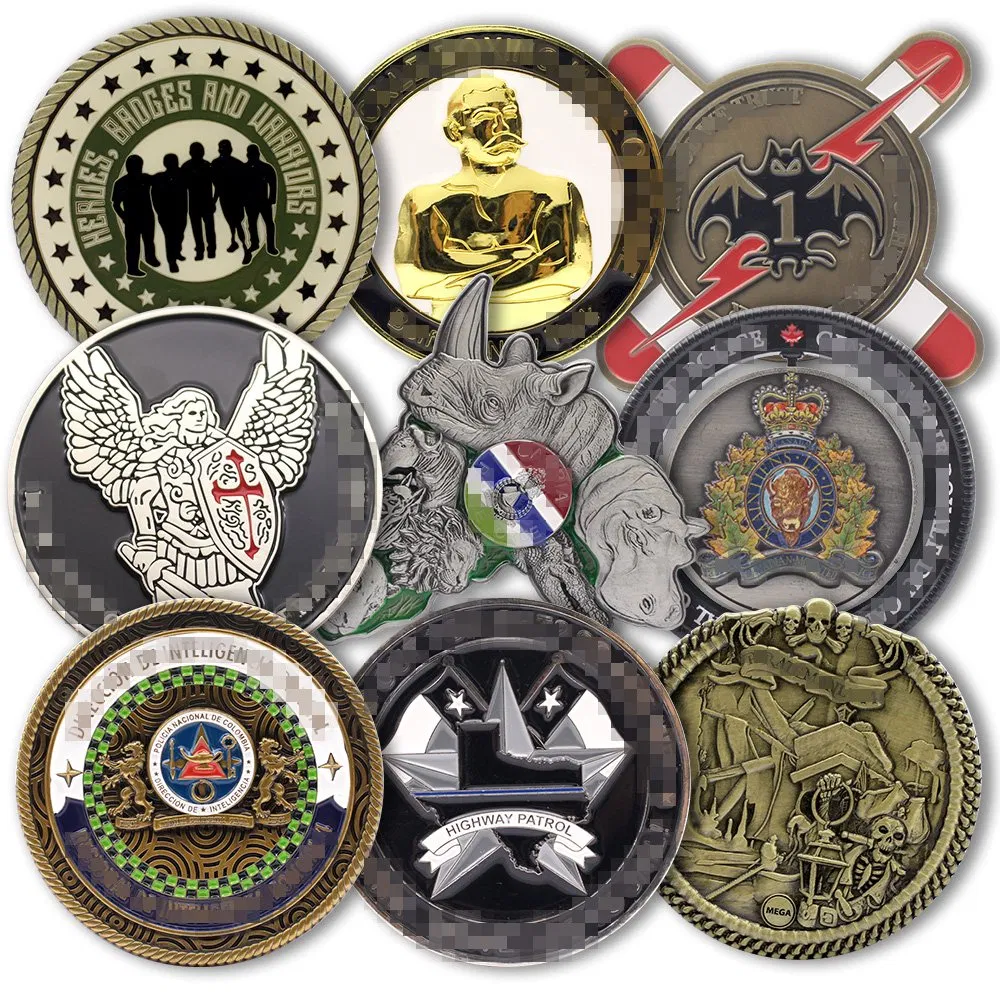 High Quality Die Struck Stamped 3D Silver Antique Brass Commemorative Coin Low MOQ Odd Shape Souvenir Logo Hard Soft Enamel Custom Challenge Coins for Sale